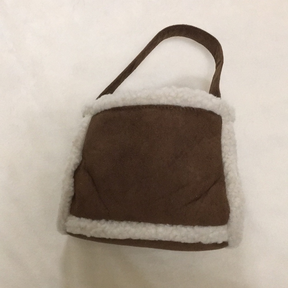 Faux Sherpa Mini Tote Bag Brown - Picture 2 of 5